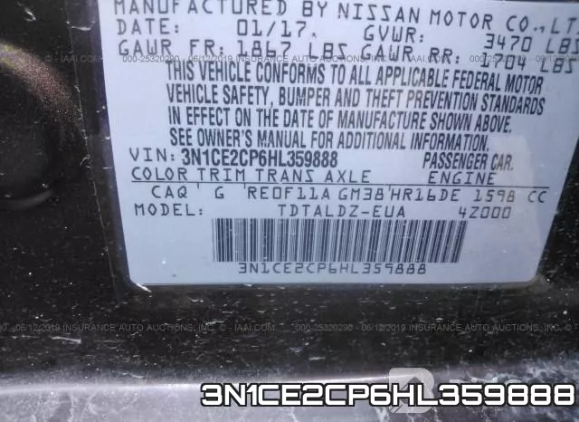 3N1CE2CP6HL359888 фото 10