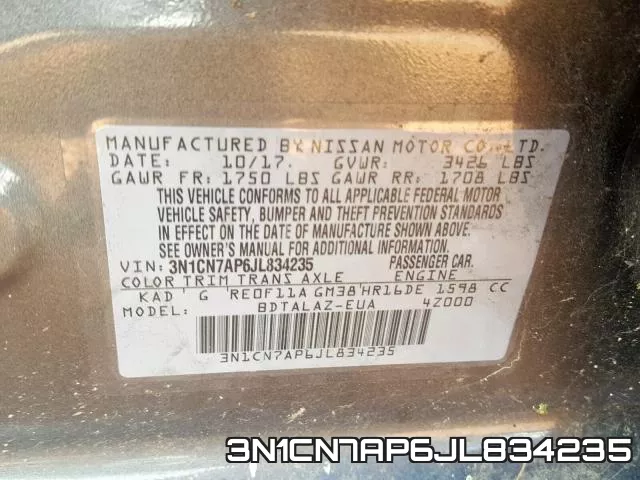 3N1CN7AP6JL834235 фото 2