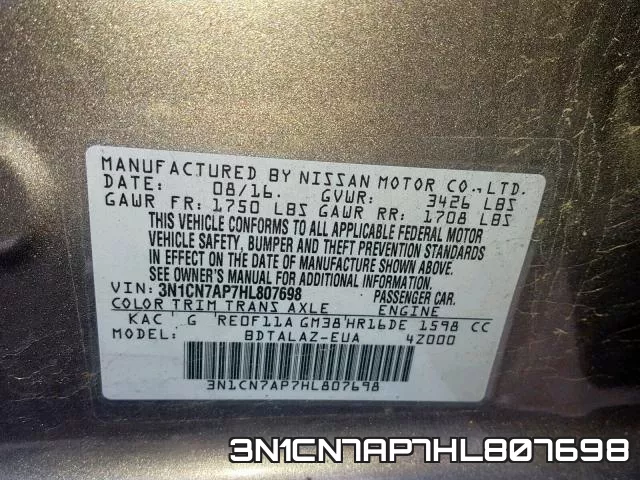 3N1CN7AP7HL807698 фото 2