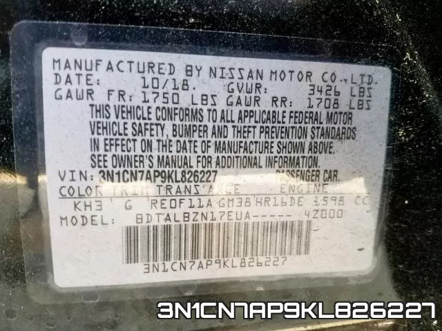 3N1CN7AP9KL826227 фото 2