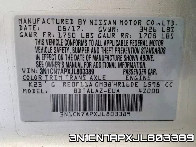 3N1CN7APXJL803389 фото 2