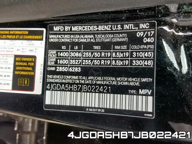 4JGDA5HB7JB022421 фото 2