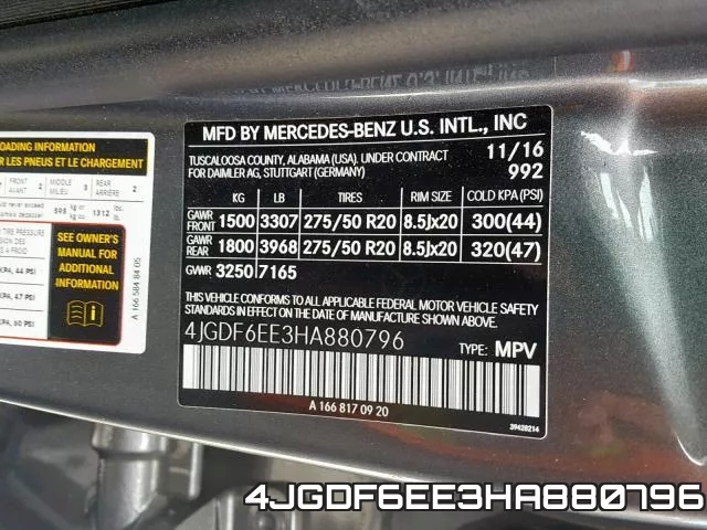 4JGDF6EE3HA880796 фото 2