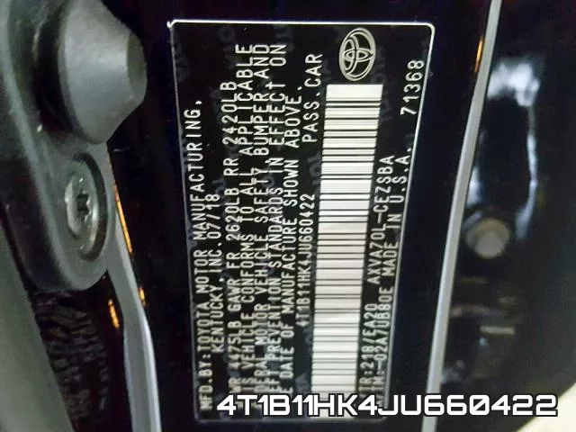 4T1B11HK4JU660422 фото 2