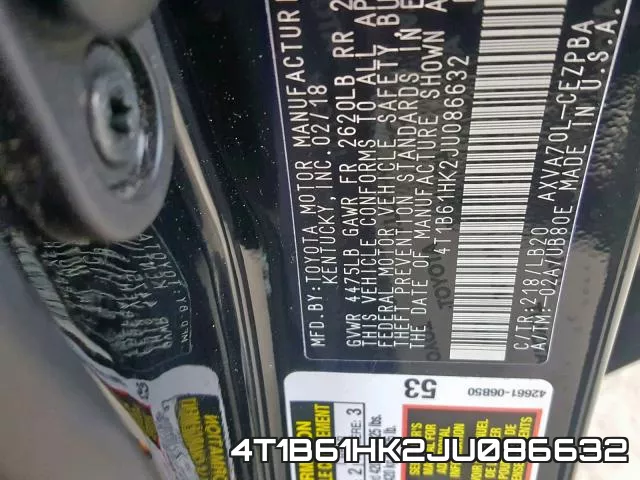 4T1B61HK2JU086632 фото 2