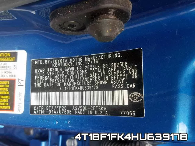 4T1BF1FK4HU639178 фото 2