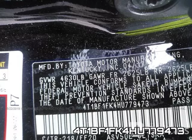 4T1BF1FK4HU779473 фото 9