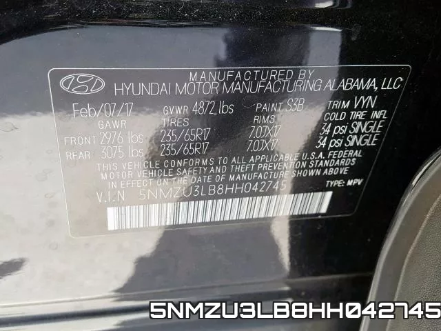 5NMZU3LB8HH042745 фото 2
