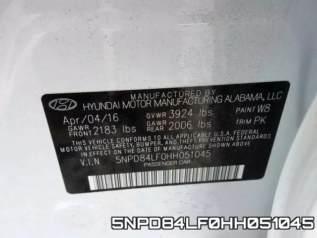5NPD84LF0HH051045 фото 2