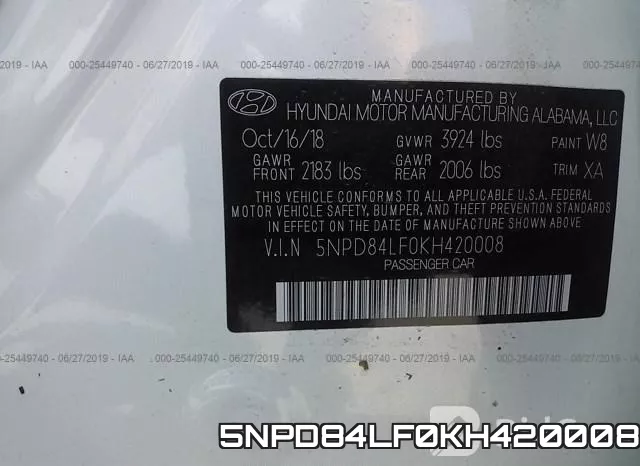 5NPD84LF0KH420008 фото 10