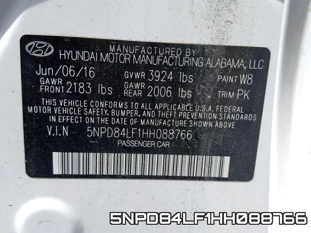 5NPD84LF1HH088766 фото 2