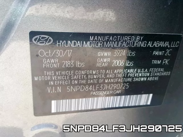5NPD84LF3JH290725 фото 2