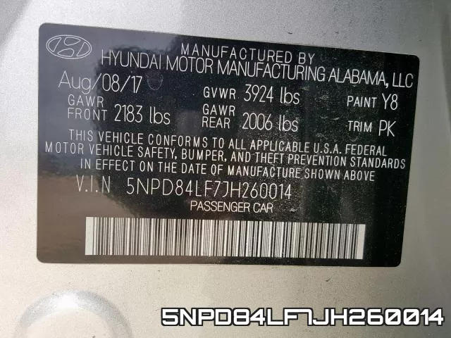5NPD84LF7JH260014 фото 2