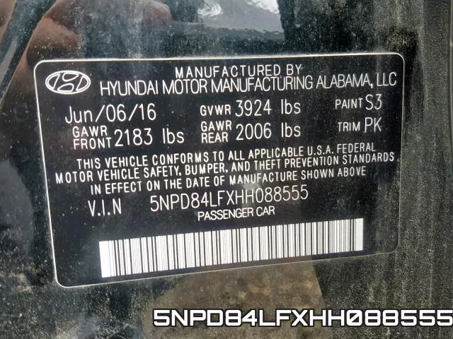 5NPD84LFXHH088555 фото 2
