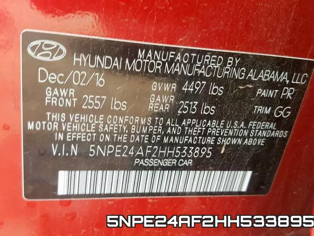 5NPE24AF2HH533895 фото 2