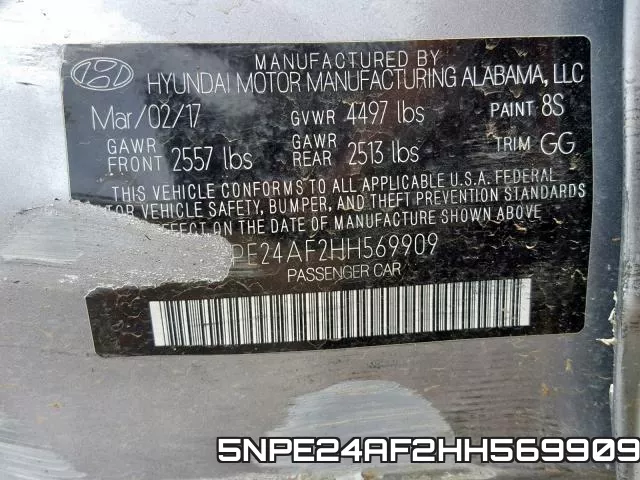 5NPE24AF2HH569909 фото 2