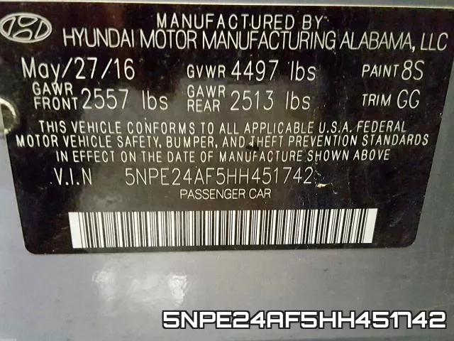 5NPE24AF5HH451742 фото 2