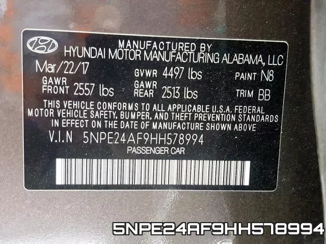 5NPE24AF9HH578994 фото 2