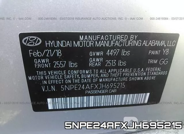 5NPE24AFXJH695215 фото 10