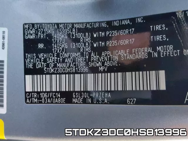 5TDKZ3DC0HS813996 фото 2