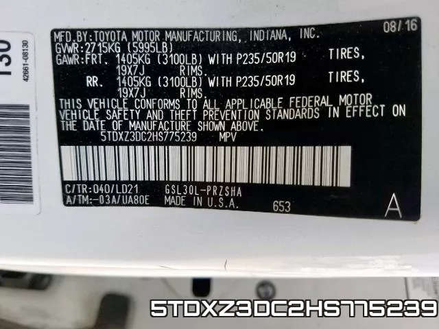 5TDXZ3DC2HS775239 фото 2