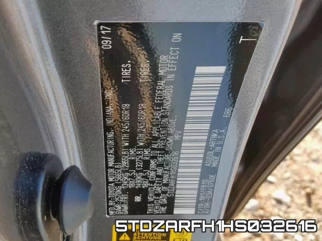5TDZARFH1HS032616 фото 2