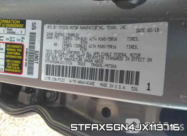 5TFAX5GN4JX113716 фото 10