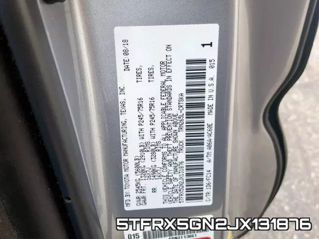 5TFRX5GN2JX131876 фото 2
