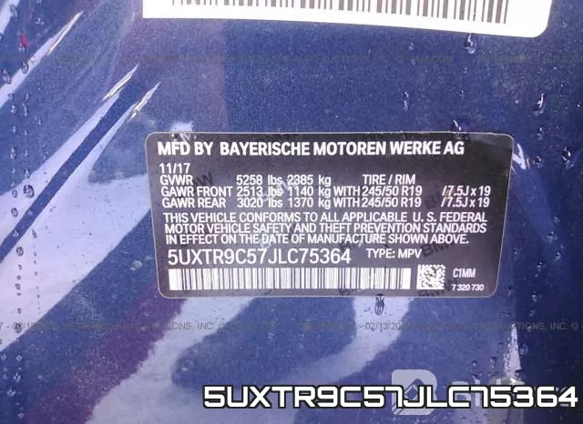 5UXTR9C57JLC75364 фото 9