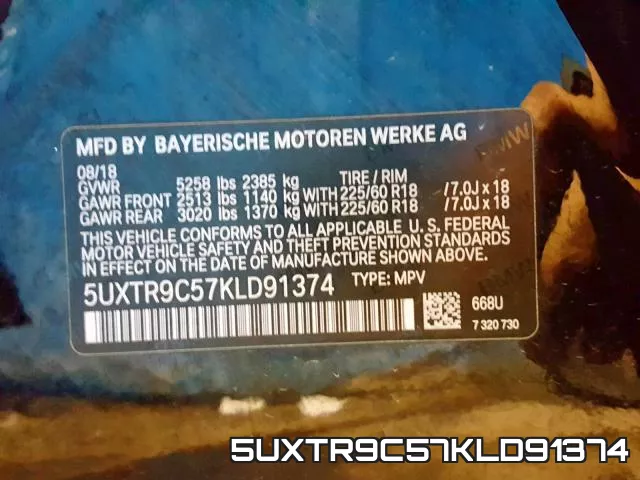 5UXTR9C57KLD91374 фото 2