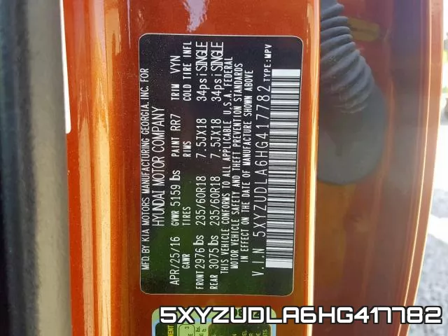 5XYZUDLA6HG417782 фото 2