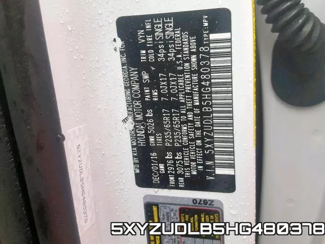 5XYZUDLB5HG480378 фото 2