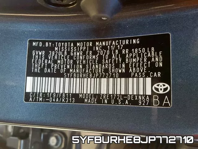 5YFBURHE8JP772710 фото 2