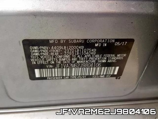 JF1VA2M62J9804106 фото 2
