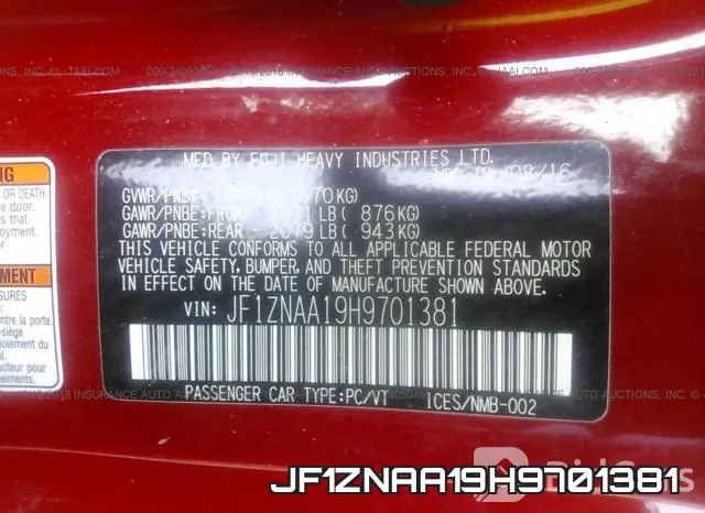 JF1ZNAA19H9701381 фото 10