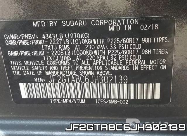 JF2GTABC6JH302139 фото 10