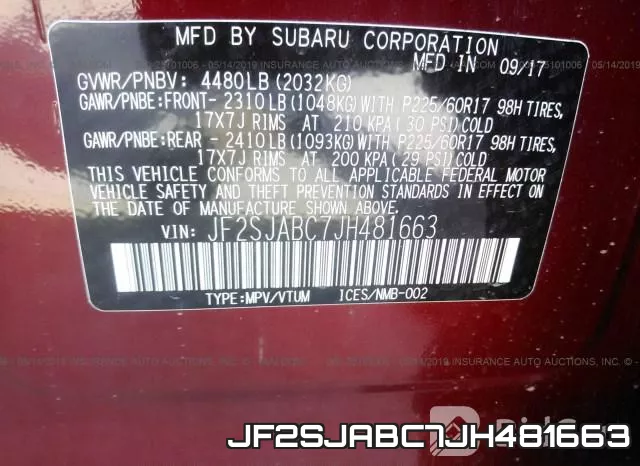 JF2SJABC7JH481663 фото 10