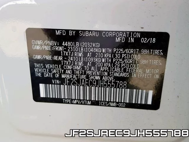 JF2SJAEC9JH555788 фото 2