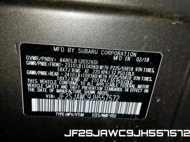 JF2SJAWC9JH557572 фото 2