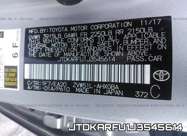 JTDKARFU1J3545614 фото 10