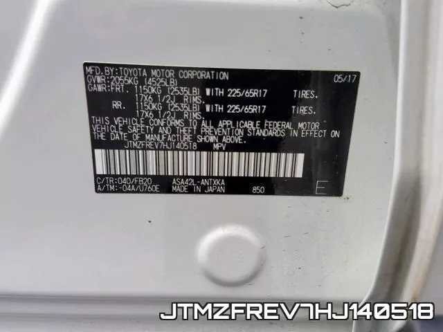 JTMZFREV7HJ140518 фото 2