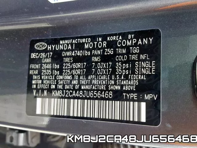 KM8J2CA48JU656468 фото 2