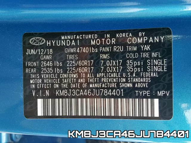 KM8J3CA46JU784401 фото 2