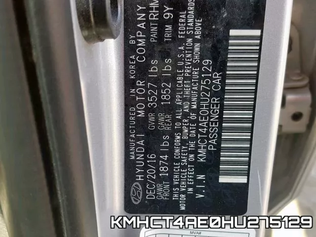 KMHCT4AE0HU275129 фото 2