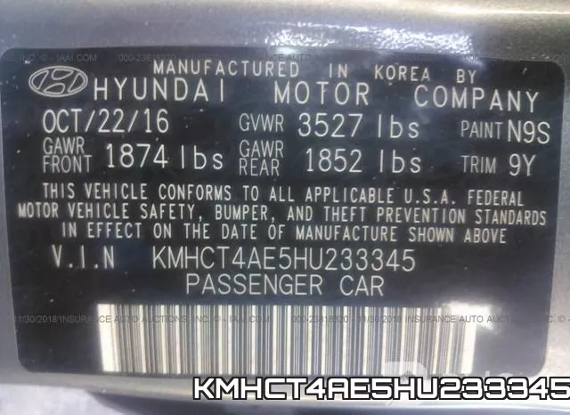 KMHCT4AE5HU233345 фото 10