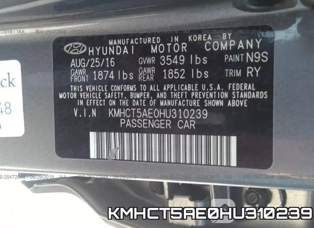 KMHCT5AE0HU310239 фото 10
