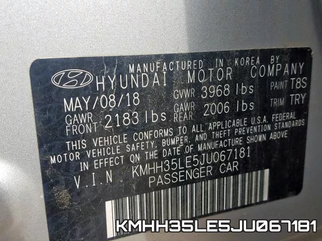 KMHH35LE5JU067181 фото 2