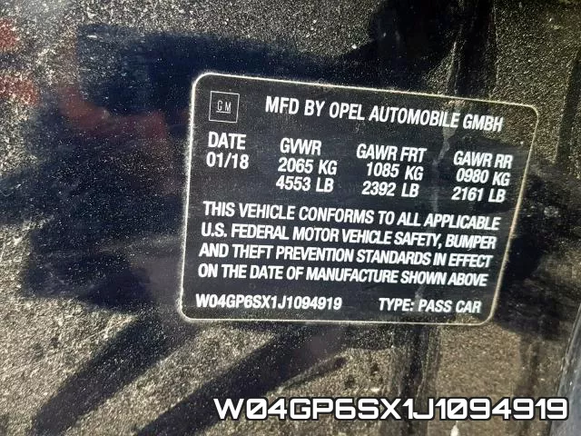 W04GP6SX1J1094919 фото 2