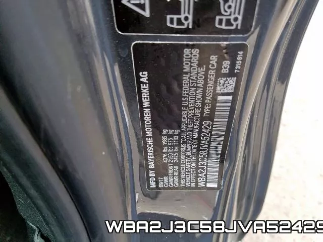WBA2J3C58JVA52429 фото 2