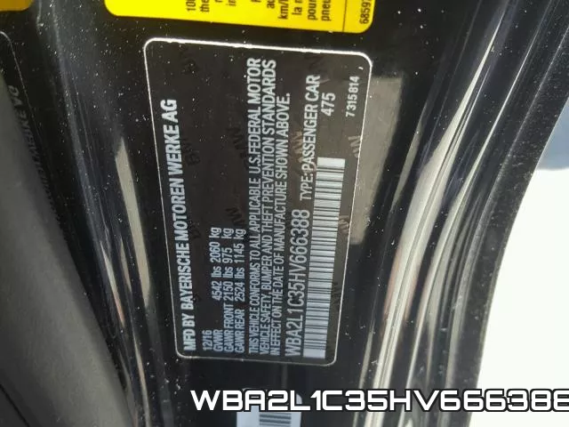 WBA2L1C35HV666388 фото 2